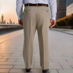 NWT Botany 500‎ Casual Dress Pants Size W50 Camel Flat Front by Haband $59